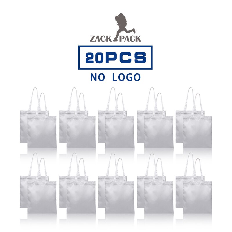 20pcs Zackpack Viaggio Tote sacchetto di mano di Logo Personalizzato Sacchetto di Tela 12A commercio all'ingrosso Tasca Studente di Sport Dei Capretti del Cotone Scuola Sacco ragazza: Avorio