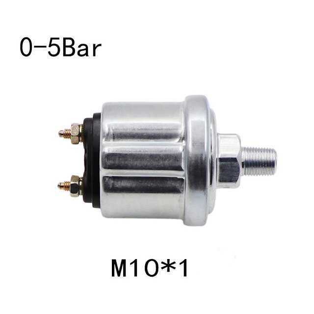 NPT-1/8 M10x1 Sensor de manómetro de aceite apto para manómetro de presión de aceite de 0-5 Bar 0-10 Bar con alarma, luz trasera roja de 12V 24V: M10x1 0-5Bar