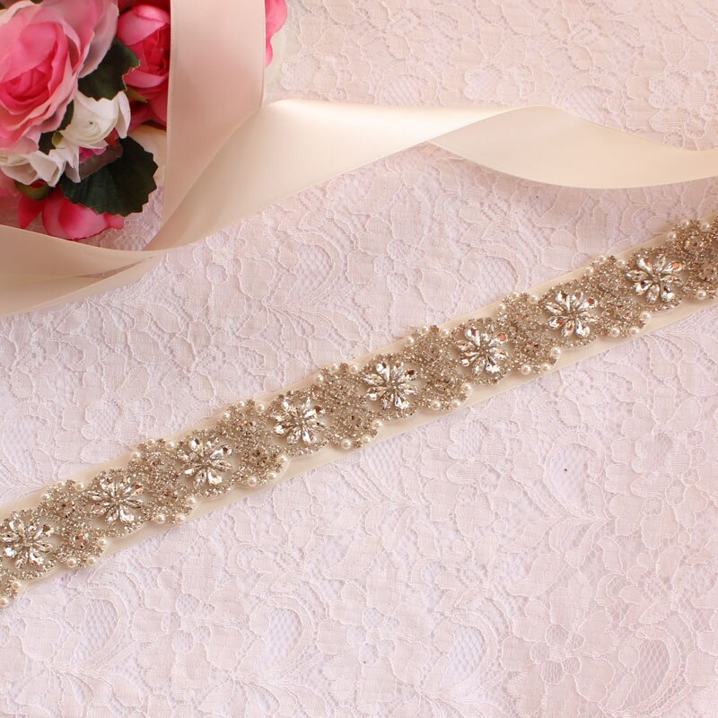 Bruids Riem Vrouwen Riem Trouwjurk Riem Strass Bruidsmeisje Riem Bruiloft Accessoires: ivory