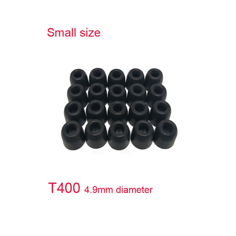 20 st /10 par anjirui  t400 4.9mm (  l ms ) caliber öronproppar bomull för öron hörlursspetsar skum minnessvamp öronkudde: T400 (  s) svart