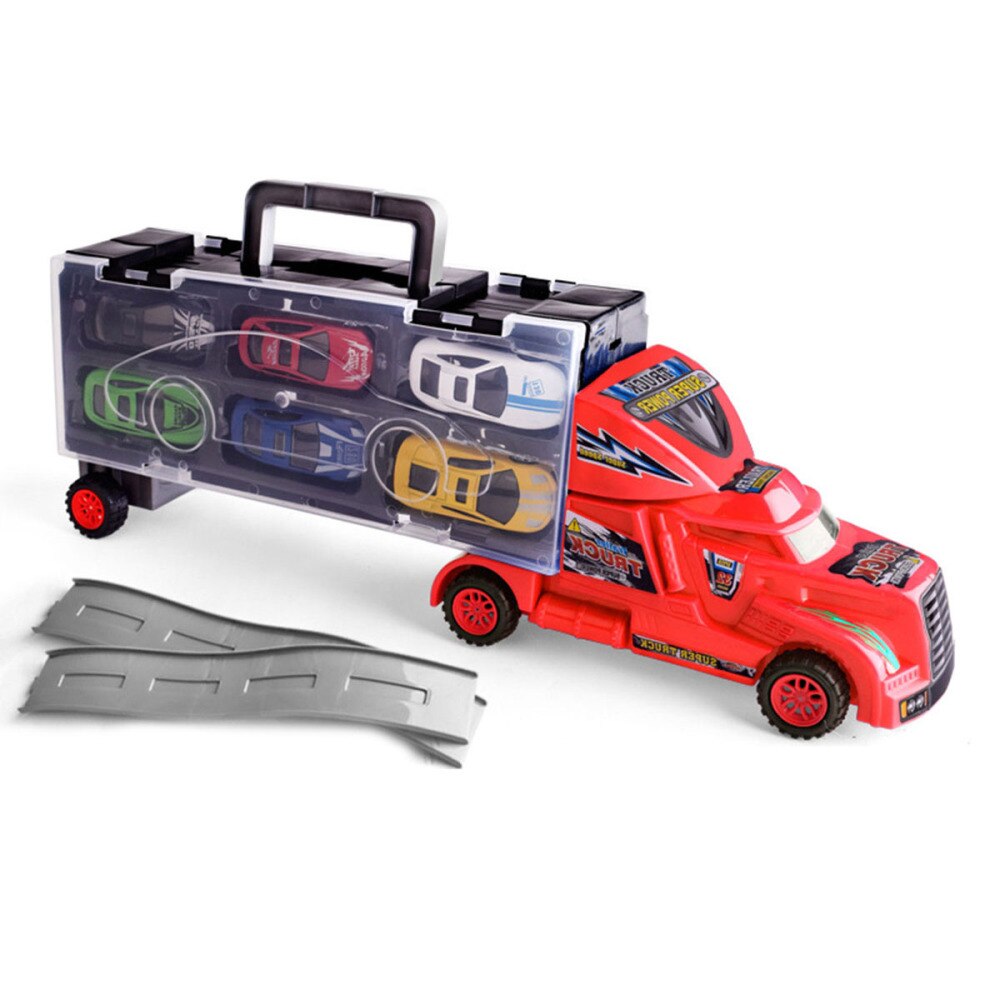 15Pcs Vrachtwagen Auto Carrier Mini Transporter Voertuig Model Kids (Willekeurige Kleur)