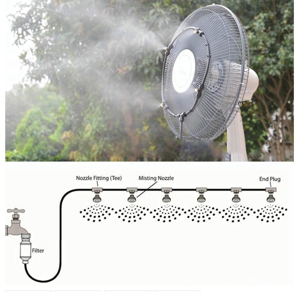 Outdoor Misting Fan Cooler Water Cooling Patio Mist Garden 16inch #j4s
