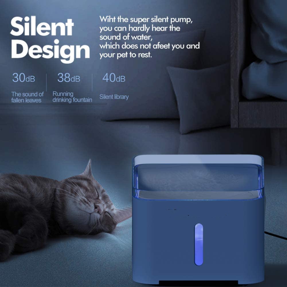 Kæledyr kat vand springvand 2l automatisk hund drikke dispenser elektrisk led belysning usb katte drikker springvand vand føder skål