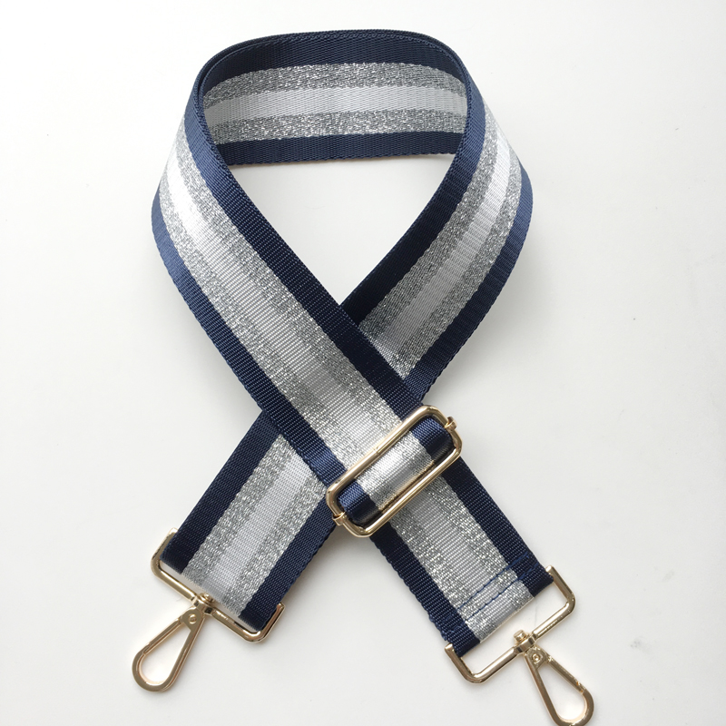 Tas Riemen Vrouwen Handtas Schouder Crossbody Tas Riem Verstelbare Brede Band Bag Deel Accessoires Vrouwelijke Messenger Bag Riem 130Cm: 6 navy / silver metal