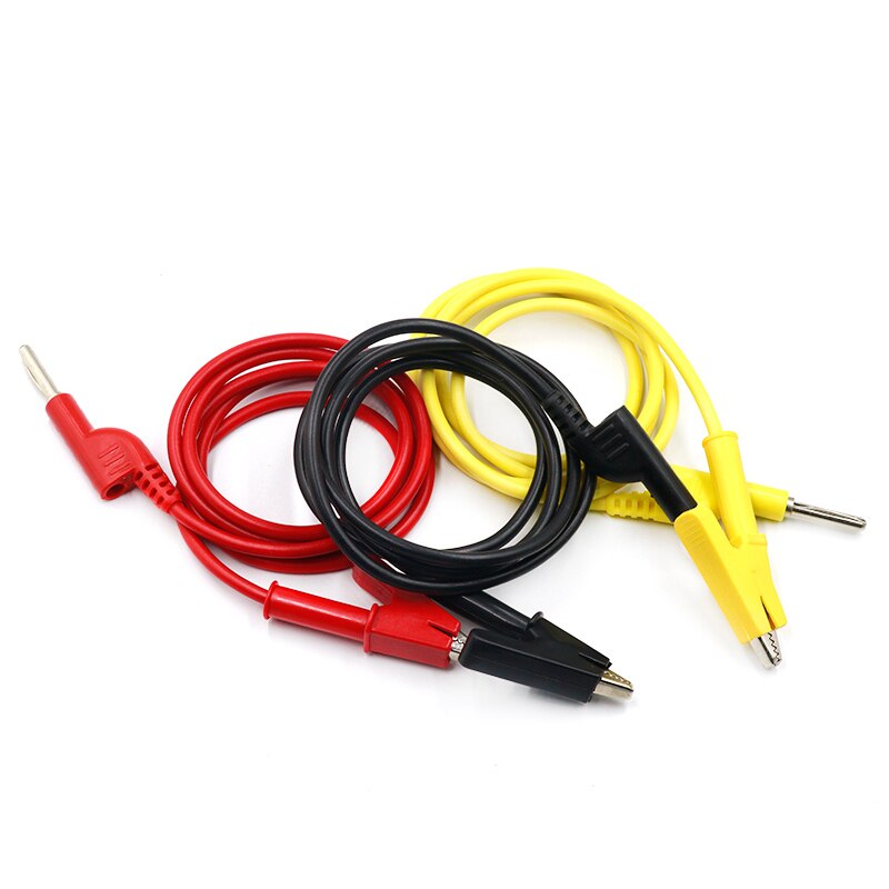 1Pcs 1M 4Mm Banana Banana Plug Test Kabel Lood Voor Multimeter Rood Geel Zwart Blauw Groen 5 Kleuren