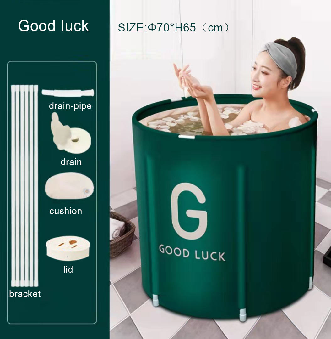 Cubo de bañera plegable portátil, gran capacidad, baño de hielo, ducha de invierno, instalación gratuita, baño para adultos y bebés: Gris oscuro