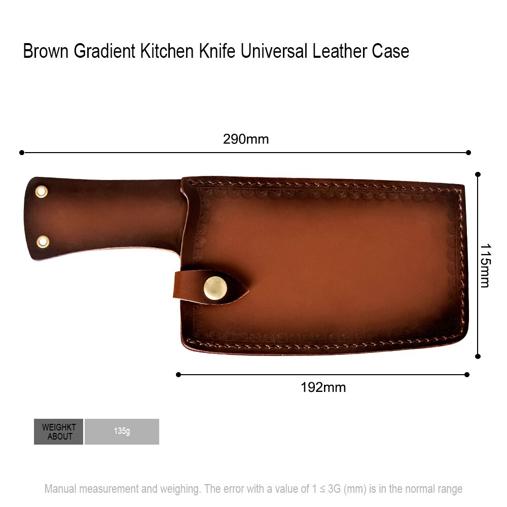 ZINZUO Kitchen Knife Edge Guards Case Leather Covers Sheath For Forged Butcher Boning Knife Blades Chef Knife Tied To Belt Tools: K.7 inch chopping