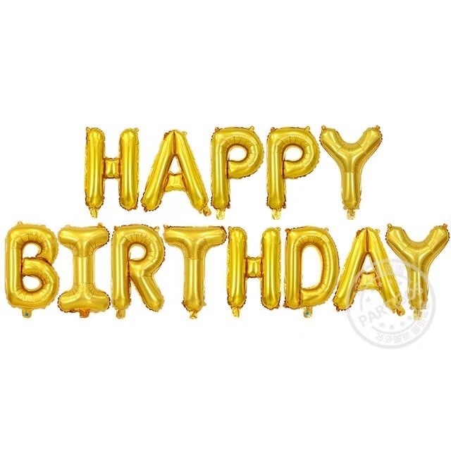 Ballons pour anniversaire, 13 pièces, lettres Happy Birthday, 16 pouces, décorations pour fête en aluminium, Rose or, argent, noir, fournitures de: slim gold