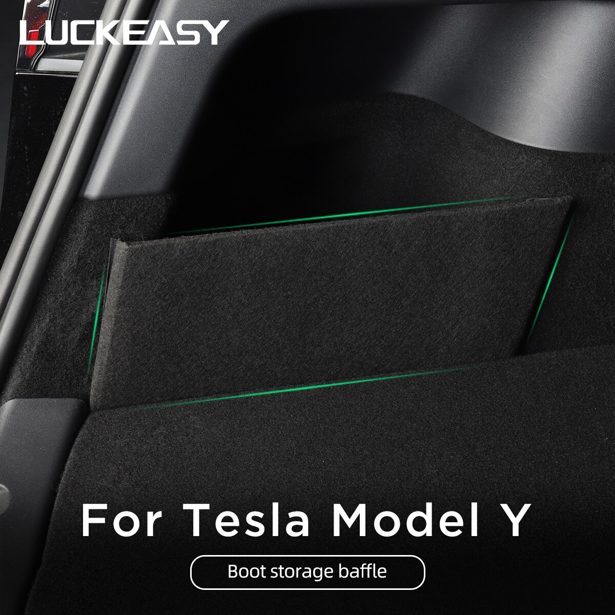LUCKEASY Interior modification accessories for Tesla model Y Storage partition on the car left side of the back trunk