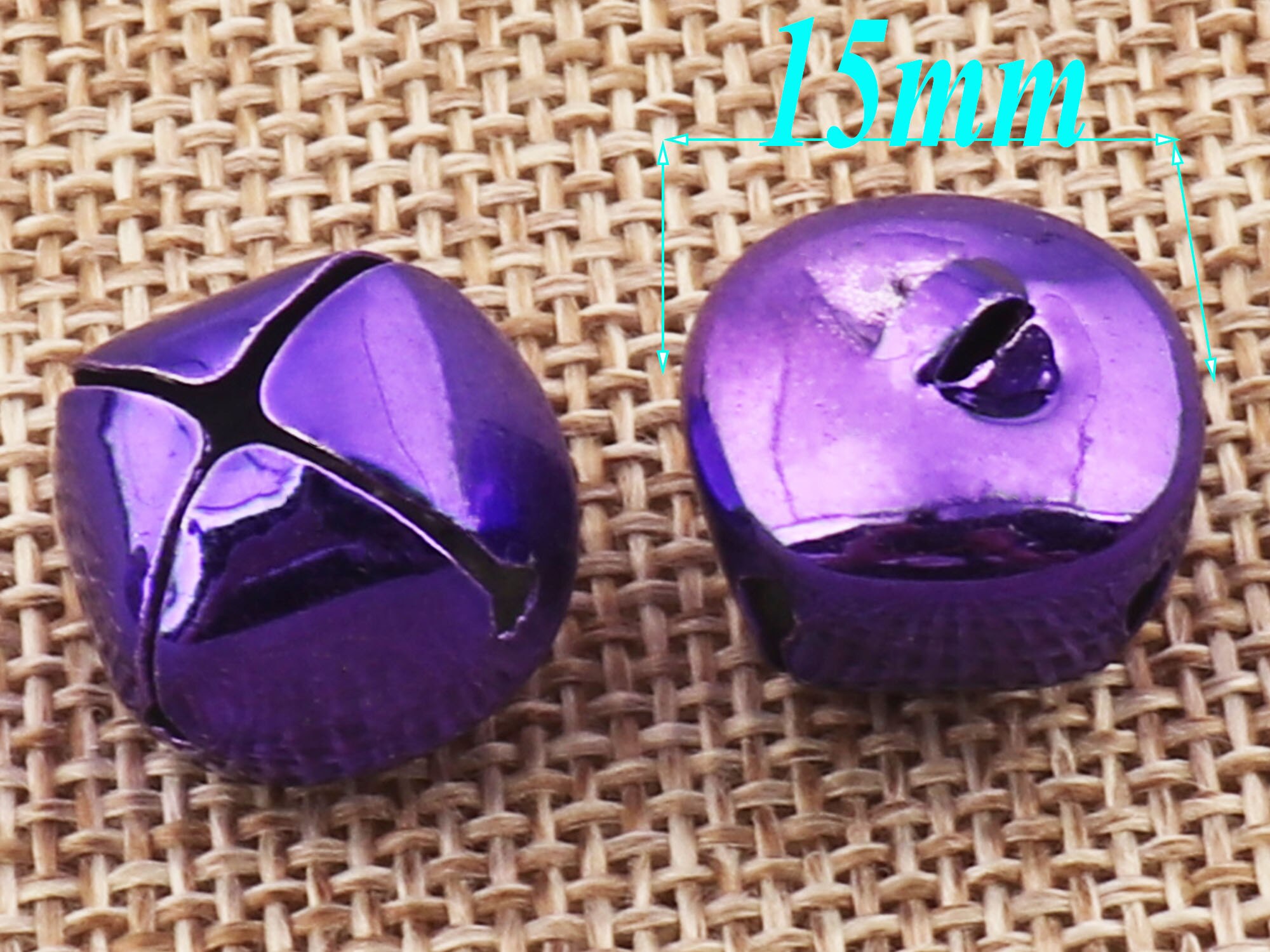 50pcs Metal Purple Jingle Bells,Christmas bells Craft Bells,Durable Jingle Bells Pet Bells Cross Bells sleigh bells bell charms