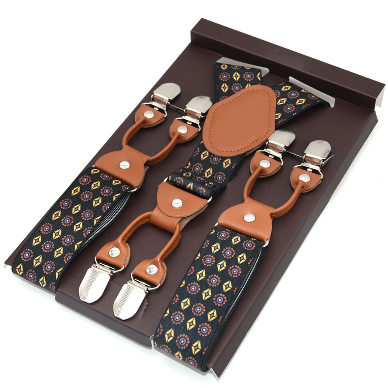 Seler #39 elastiske seler læder herre bukseclips-ende voksen suspensorio tirantes hombre bretelles 3.5*120cm: Mbd 8707