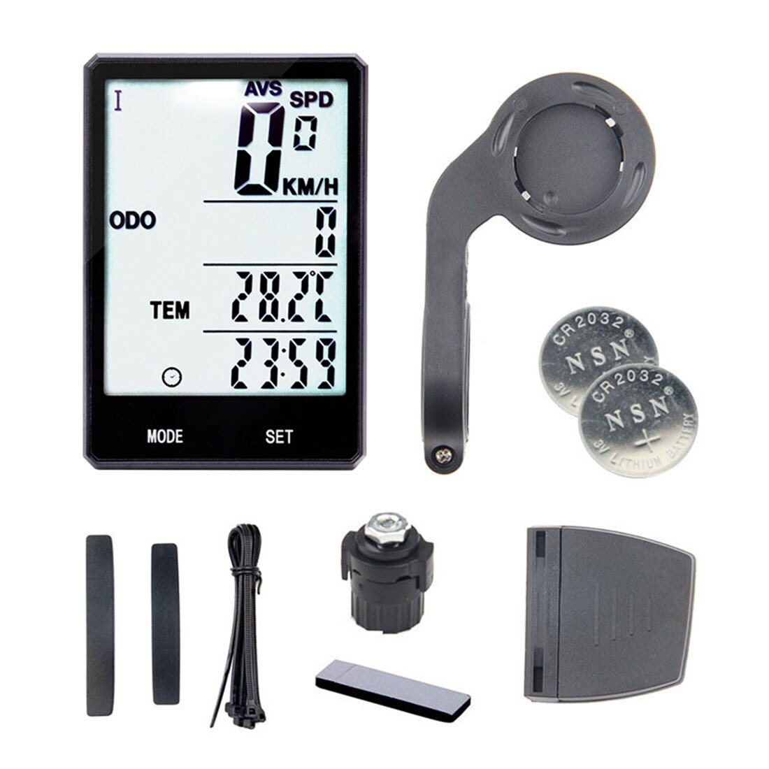 2.8 "Draadloze Fiets Computer Grote Digitale Fiets Computer Kilometerstand Snelheidsmeter Fiets Thermometer Waterdicht 2 Modus Lcd Backlight: A wireless