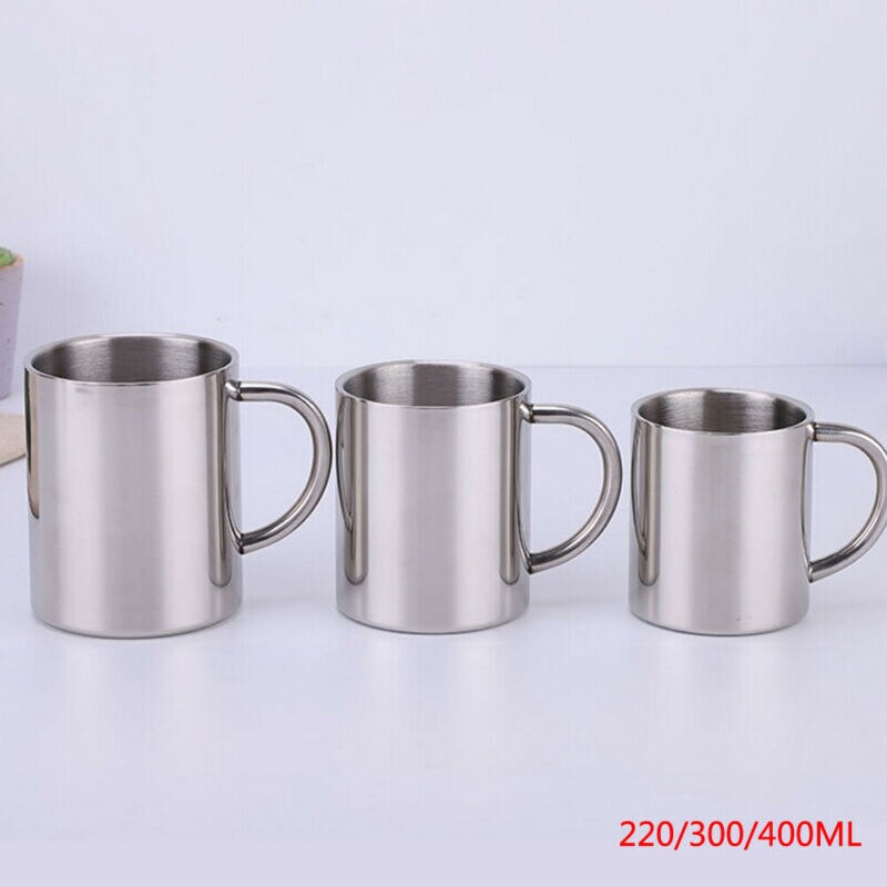 220/300/400ml kopper i rustfrit stål dobbeltvægget krus tumbler kaffekop te rejse kop