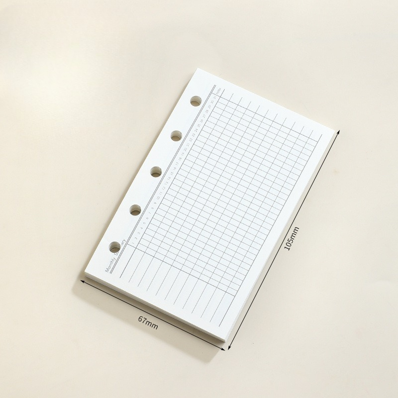 M5 løse ark notatbok refill spiralperm innvendig side rutenett blank linje dagbok agenda planlegger skoleartikler: Marineblå