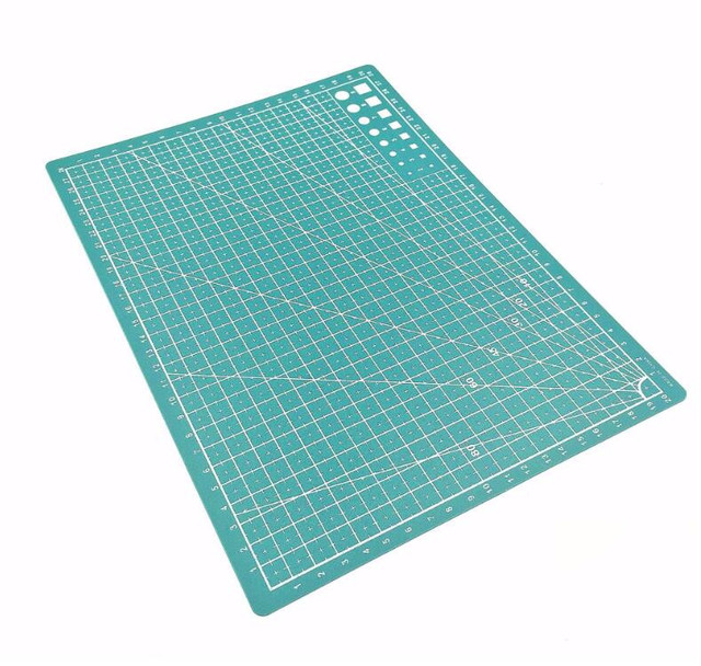 PVC-Schneidematte, einseitig, Patchwork-Schnittunterlage für Werkbank, Patchwork, NäHenne, manuelles DIY-Messer, Gravur, Leder-Schneidebrett: Grün / A3