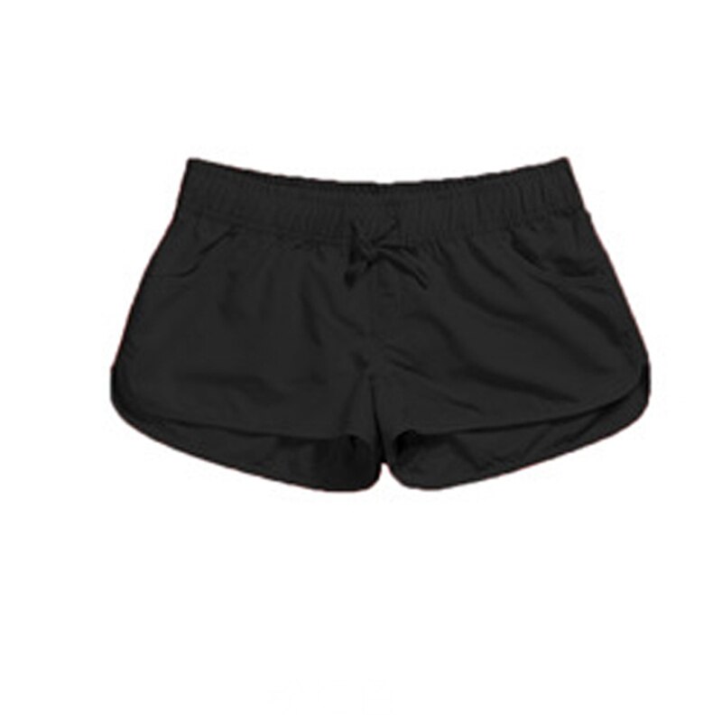 Casual Lace Up Elastic High Waist Shorts Female Knitting Loose Pocket Summer Women Shorts Bottom Sports Fitness: black / S