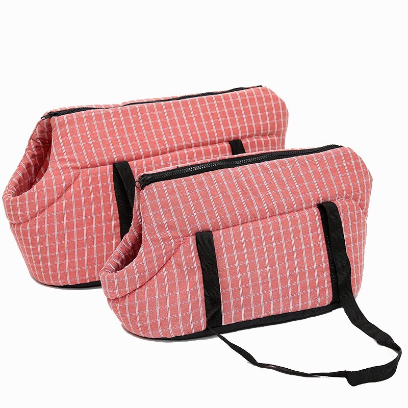 Venxuis Soft Pet Hond Schoudertassen Beschermd Rugzak Outdoor Pet Dog Carrier Puppy Reizen Voor Kleine Honden: Pink Plaid / 40X25X28 CM