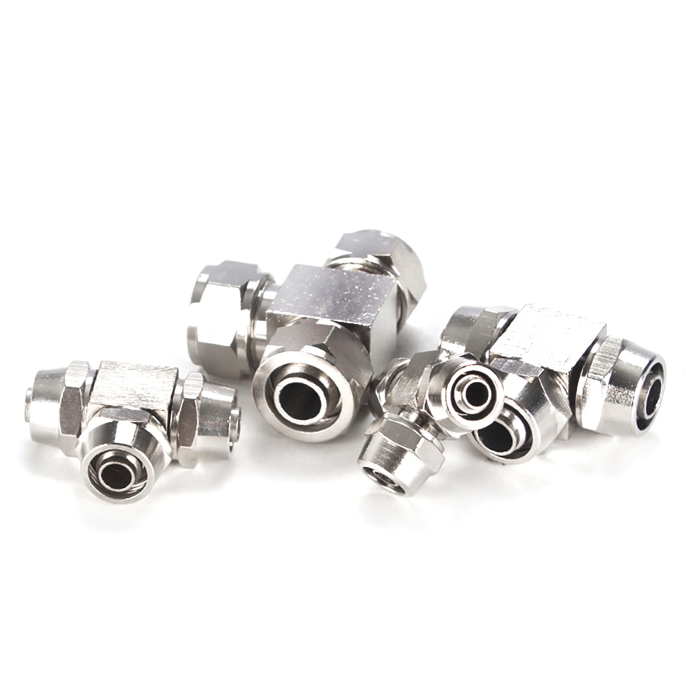Pneumatiske komponenter pneumatisk lynkobling 4mm 6mm 8mm 10mm 12mm trevejs fittings konnektor til slangerør
