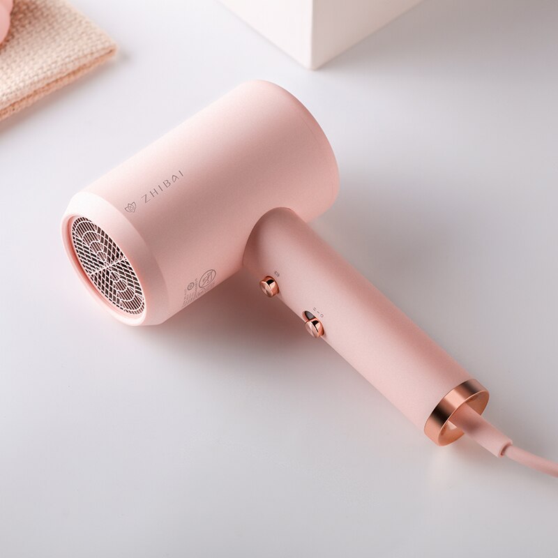 ZHIBAI Anion Hair Dryer For Hair Temperature Mi Blow Dryer for Home Travel Dryer Portable