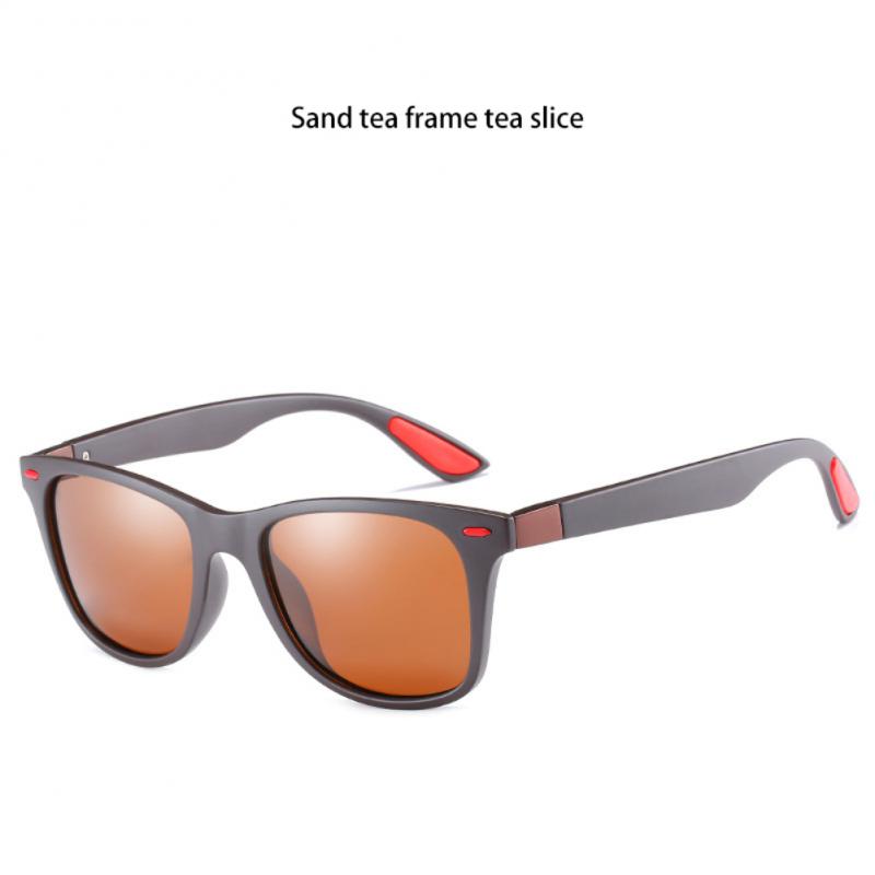 Gafas De Sol polarizadas para hombre y mujer, lentes De Sol polarizadas con montura cuadrada para conducción, UV400, 2022: Sand brown