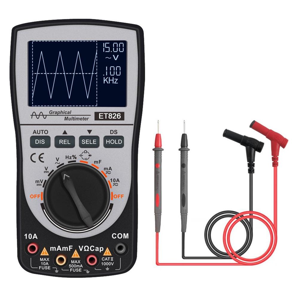 Digitale Multimeter Oscilloscoop Multimeter 10Khz Draagbare Usb 2 Kanalen Dc/Ac Volt Stroom Capaciteit Testers
