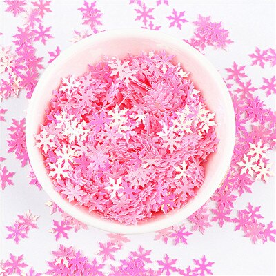 10mm snefnug pailletter håndværk blanding macarons farver blomst pailletter pailletter julefest dekoration diy håndlavet tilbehør 10g: Ab lyserød