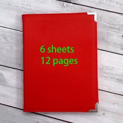 Beauty Salon Price List Folder Display Menu Book PU Leather Material: 6 sheets red