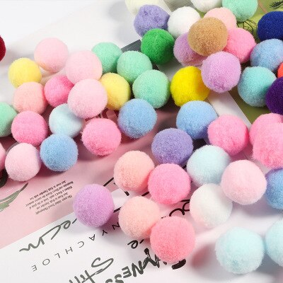 Multi size mix färg pompoms päls hantverk gör det själv mjuka pom poms bollar bröllop dekor lim på tyg tillbehör 8/10/15/20/25/30mm 20g: 25mm blanda 20g