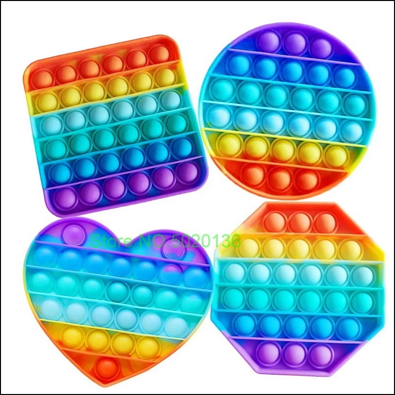 PopIt Zappeln Reliver Stress Spielzeug Regenbogen Push Blase Anti-Stress-Spielzeug Erwachsene Kinder Sensorischen Spielzeug Zu Entlasten Autismus Kostenloser