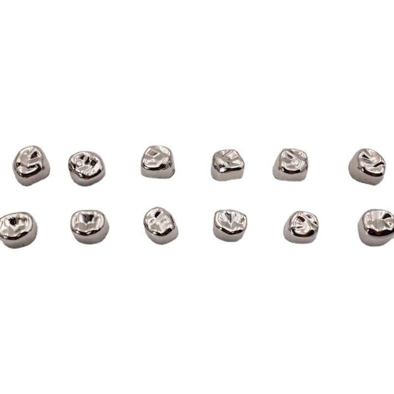 12Pcs/Box Dental Kids Crown Stainless Steel Primary Molar Crown Adult Crown Primary Temporary Molar Pediatric Crown