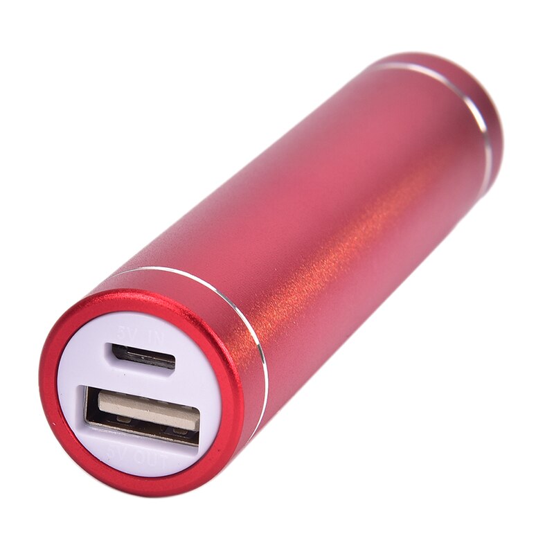 Draagbare Diy 2600 Mah Externe Usb Power Bank Box Batterij 18650 Batterijen Oplader Voor Mobiele Telefoon (Geen Batterij): red