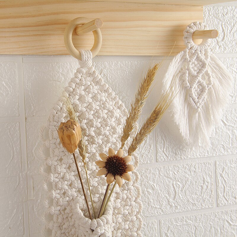 Colgante de pared de macramé para decoración del hogar, colgante tejido a mano para decoración de habitación de niñas, boda, , navidad