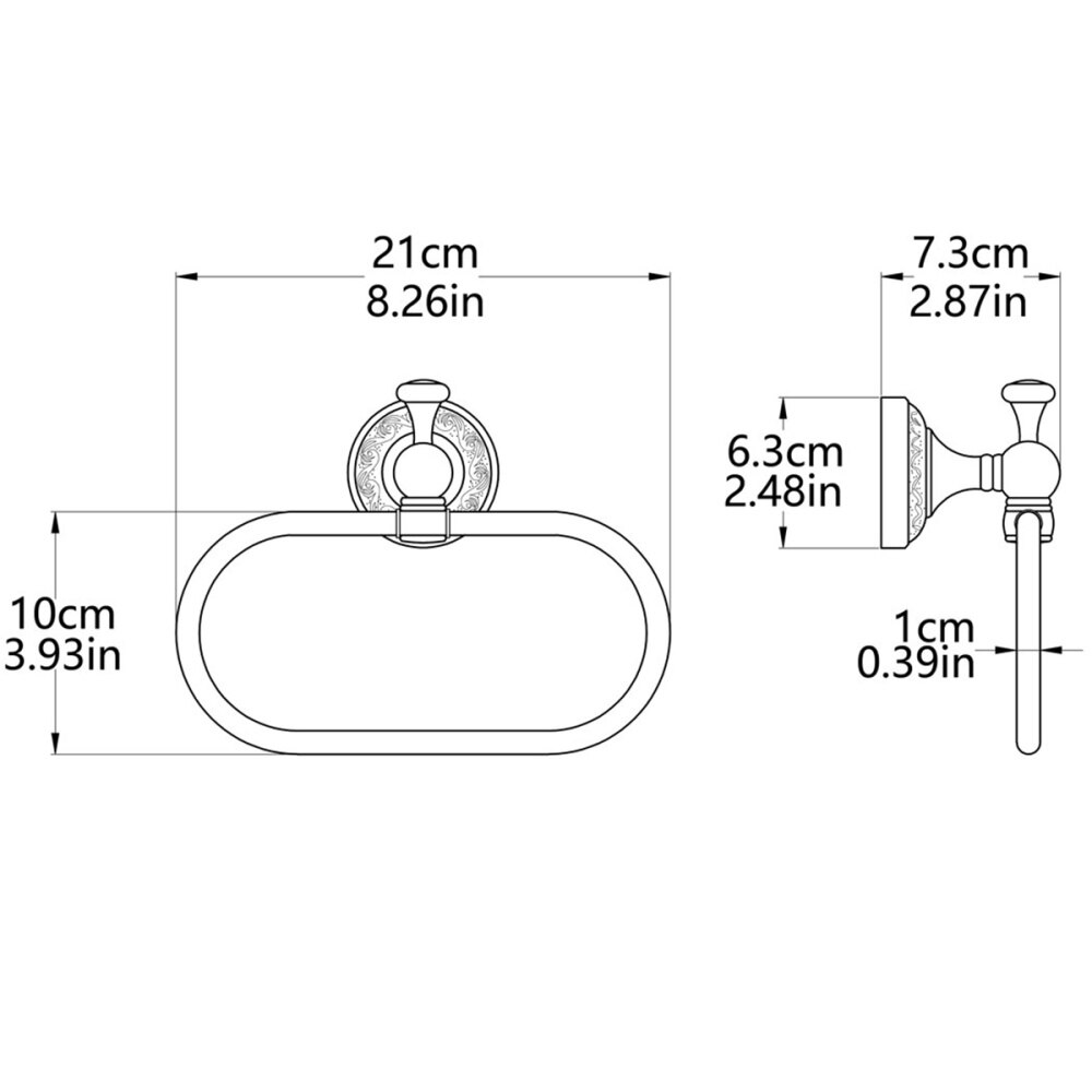 Koperen Handdoek Ring Ovale Handdoekenrek Haak Moderne Muur Gemonteerde Handdoek Plank Houder Handdoek Opknoping Rack Retro Craft Voor thuis Badkamer