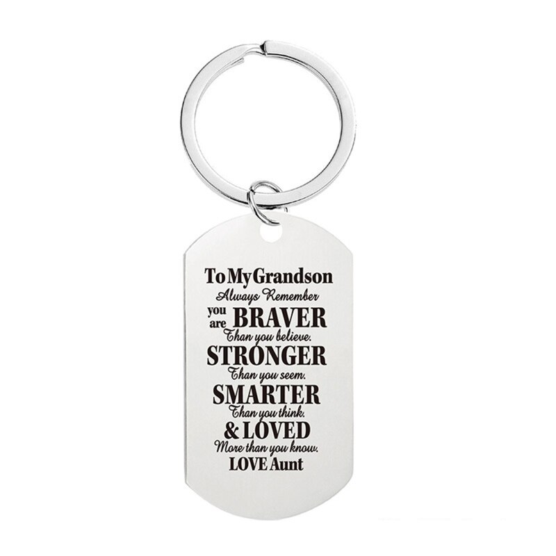 To Your Love Grandson Keychain Supplies Love Pendant Jewelry Bright Color To Your Love Grandson Keychain D5QA