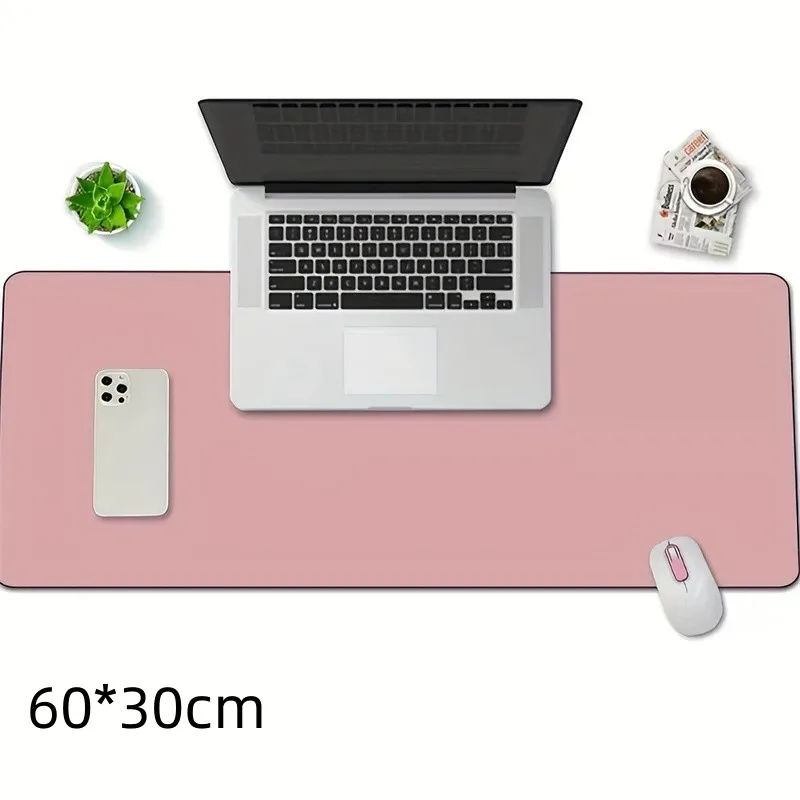 1 Pcs Large Size 600*300mm Office Desk Protector Mat PU Leather Waterproof Mouse Pad Desktop Keyboard Desk Pad Gaming Mousepad: Pink