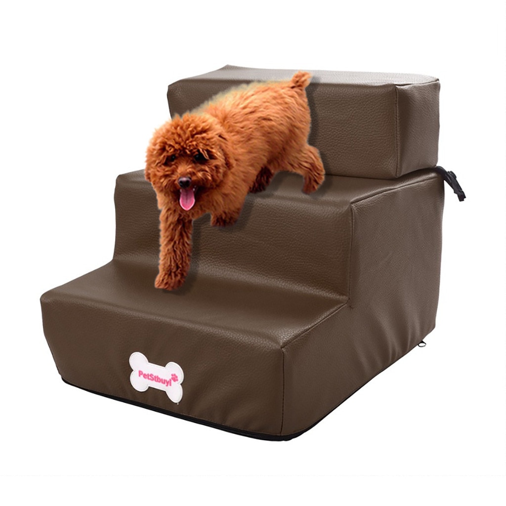 3 Steps Waterproof Leather Foldable Pet Stairs Detachable Dog House Pet House Pet Bed Cat Dog Ramp Pet Nest Pet Dog Cat Bed