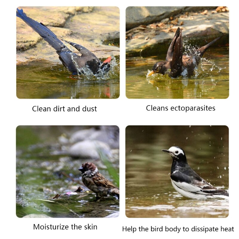 Bird Bath Tub for Cage Parrot Anti-Slip Birdbath Shower Accessories Hanging Bird Cage Bathing Box for Small Birds