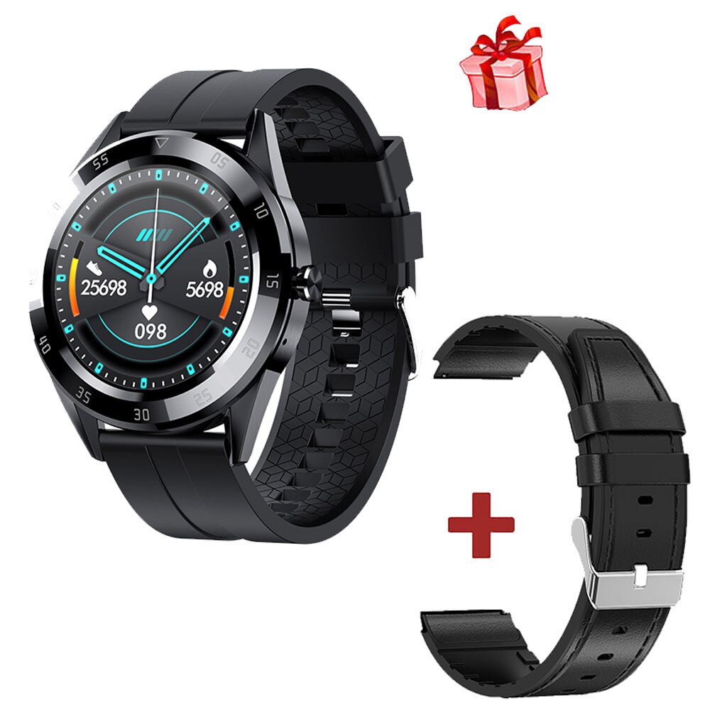 Y20 Smart Watch Bluetooth Call Music Sports Fitness Heart Rate Blood Pressure Men Waterproof Women Wristband PK GT2 P8 L9 L8: BK Silica BK Leather