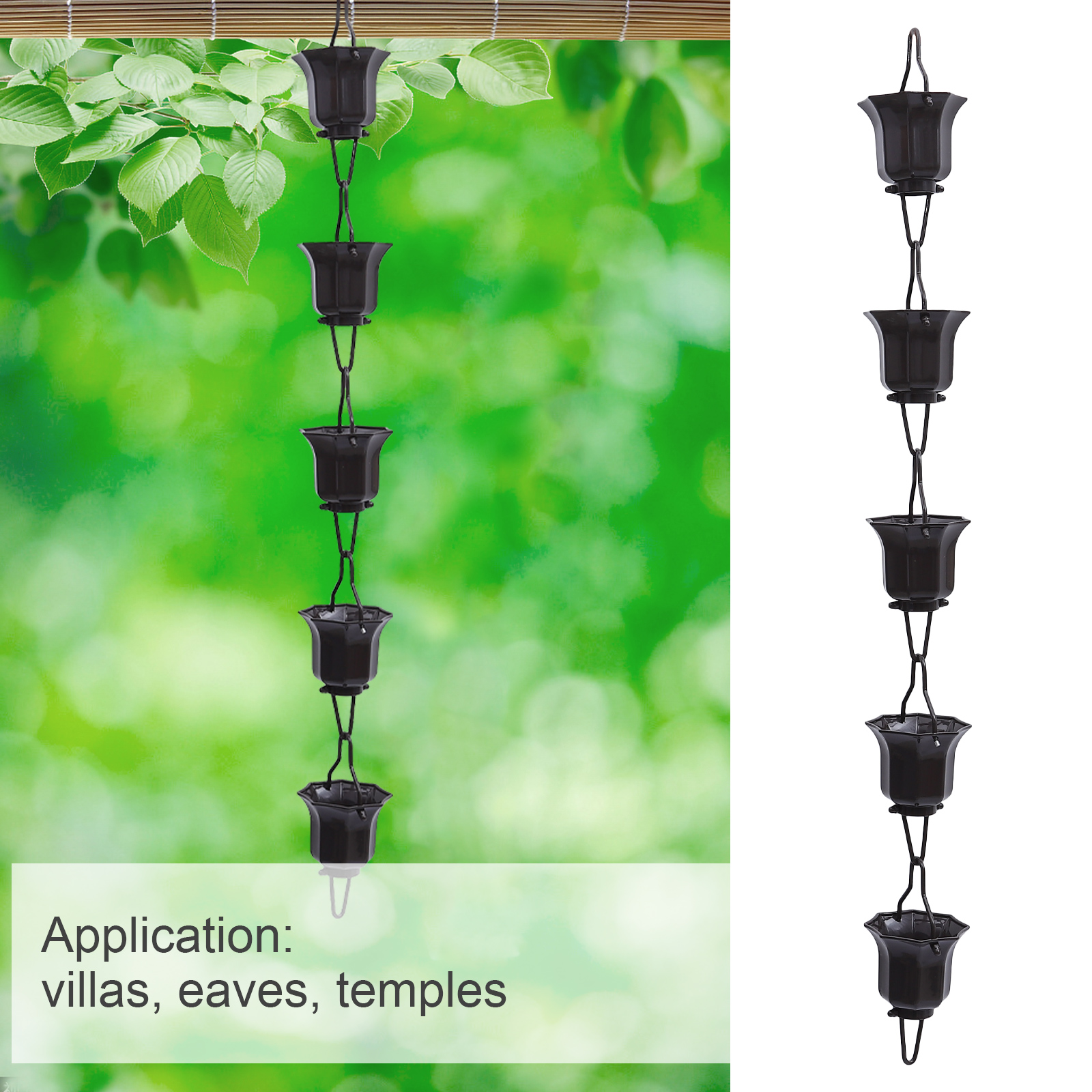 1M Aluminum Alloy Rain Chain For Gutter Downspout Decorative Lotus Cups Rain Chain Hanging Rain Chain For Downspout Gutter