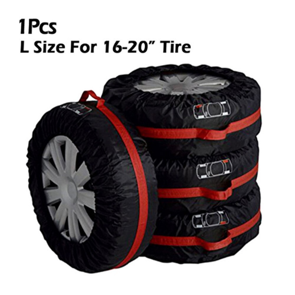 4 Uds cubierta de neumático de repuesto de coche, funda de poliéster para neumáticos de automóvil, bolsa de almacenamiento, cubre accesorios de neumáticos de coche, Protector de ruedas de vehículo: 1 Pcs L Size