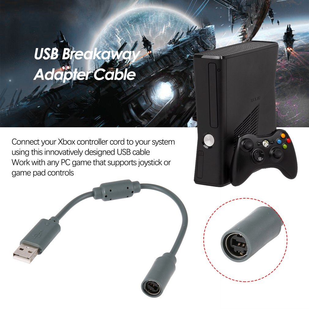 Mayitr 1pc 26cm USB Converter Cable Cord Wired PC USB Port Adapter Cable For Xbox 360 Wired Controller