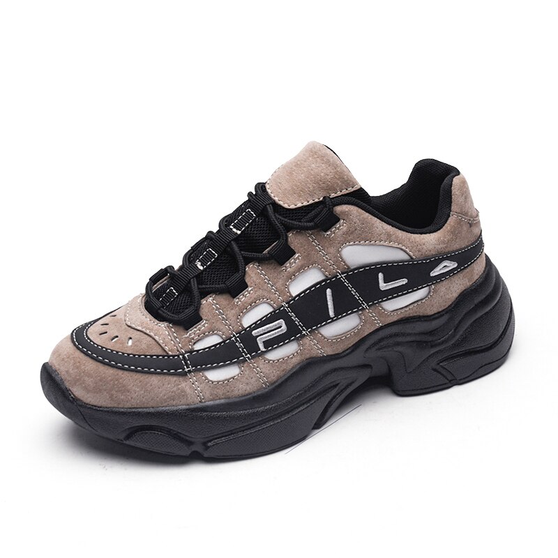 Elastisk sål sko til mænds jogging fritidssko herre åndbare sneakers zapatillas hombre scarpe uomo mænds sneakers: Khaki / 7
