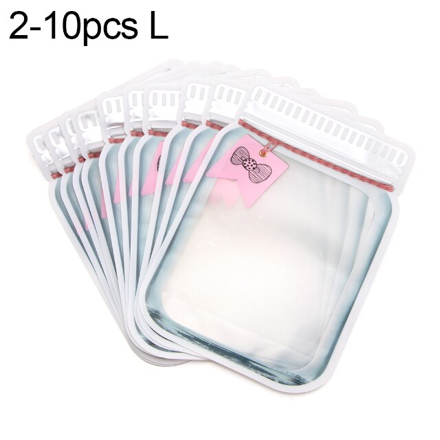 Reusable Mason Jar PE Plastic Smell-proof Storage Bag Stand Up Zipper Bags Food Storage Bag Kitchen Home Organization: 10pcs L white