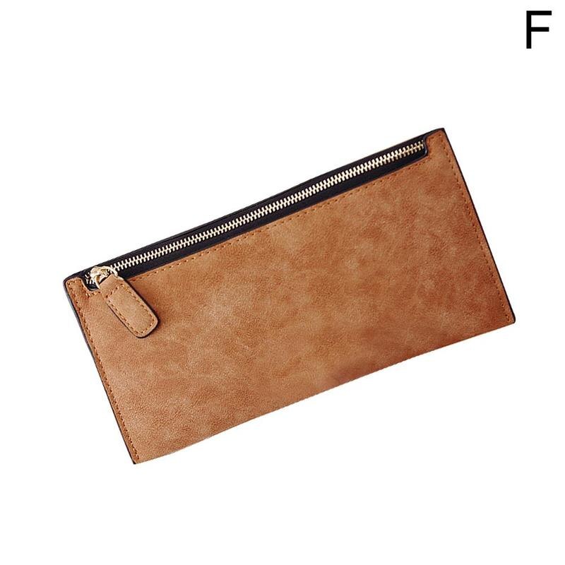 Women's clutch purse card holder matte leather long wallet bag female R1W3: F