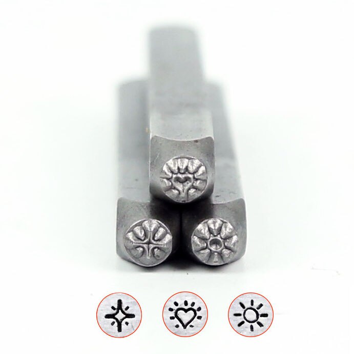 Etincelle/soleil 3mm métal bijoux timbres, Bracelet à bricoler soi-même/bijoux symboles acier timbre: 3PCS