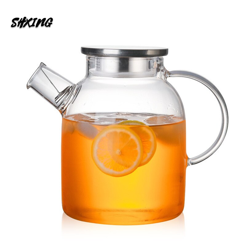 1L / 1.8L Borosilicaatglas Theepot Hittebestendig Grote Transparante Bloempot Bloem Set Algemene Ketel Kantoor Huishoudelijk Gereedschap