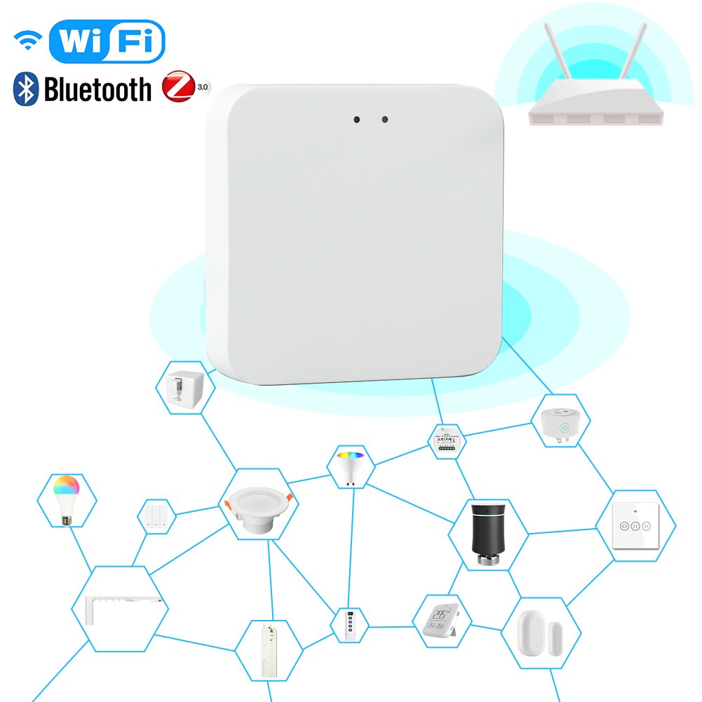 Tuya Smart Multi-Mode ZigBee BLE Bluetooth Mesh Wireless Hub Gateway Home Bridge ZigBee3.0 Works with Alexa Google Voice Control