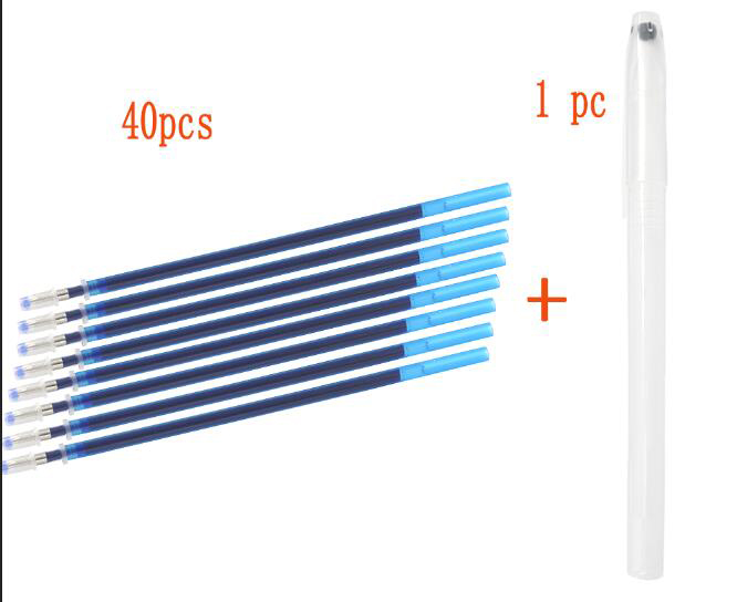 40 stk vandsletbar pen refill vandopløselig stof markør pen til patchwork stof pu læder korssting mærke syværktøj: 5