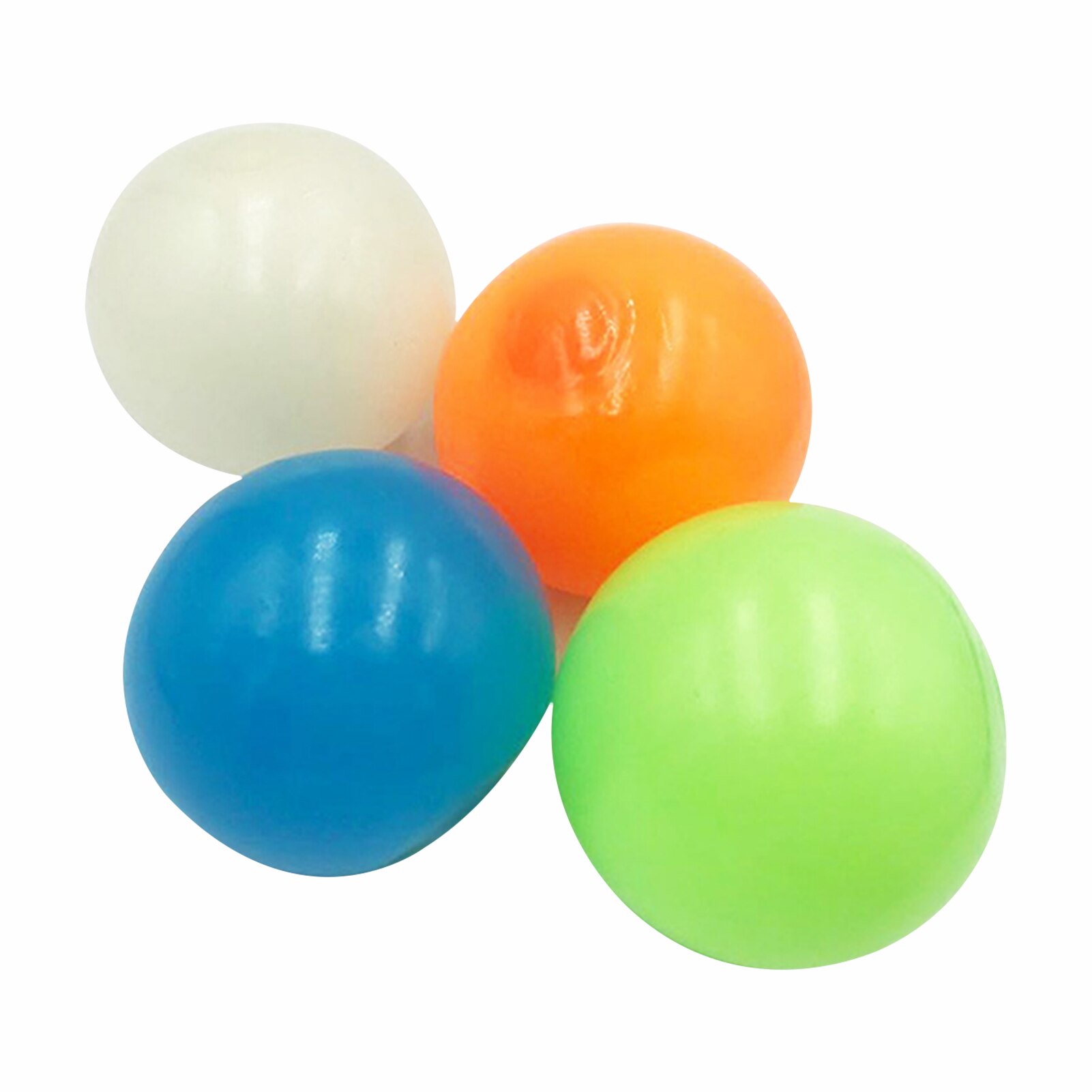 12 pçs vara bolas de parede pegajoso alvo bola fluorescente teto bola anti-stress descompressão brinquedo divertido presente do feriado para crianças: 4PCS