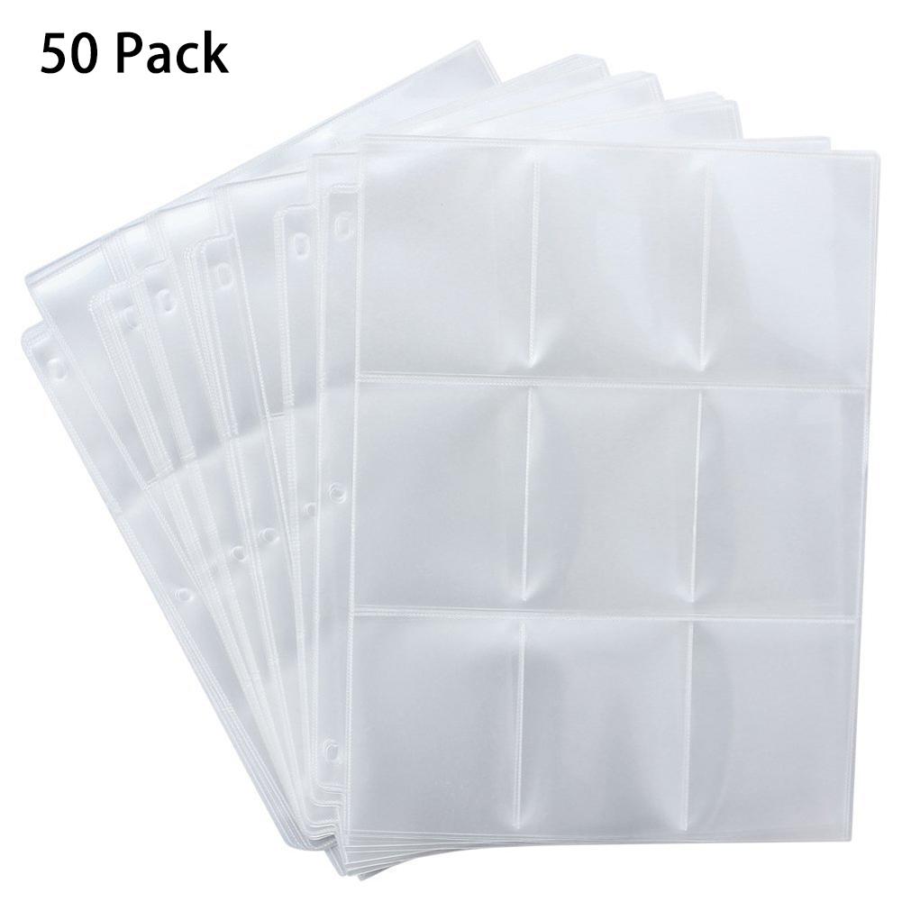 50 Game Card Sets Storage Wallet Album Page Collection Neutral Transparent Game Card Sleeves Card Album Card Cover: 50 pack